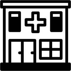 Obraz premium Vector Icon Hospital, Healthcare And Medical, Medical Care, Medical Assistance, Urban