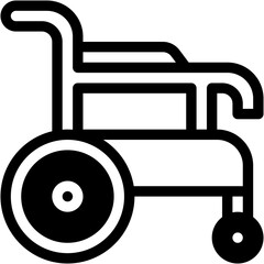 Vector Icon Wheelchair, Hospital, Healthcare And Medical, Wheelchair, Disability