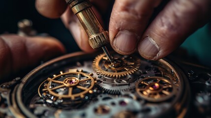 Intricate craftsmanship of a luxury watch with visible movement components captured in detailed close-up view