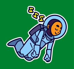 Boy Kid Astronaut Doodle Sticker Illustration