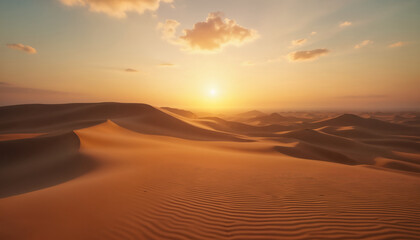 Breathtaking Desert Sunset Over Dunes