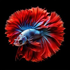 Obraz premium the AI Image Generator, Siamese Fighting Betta Fish with Beautiful Silk Tail