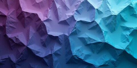 Obraz premium Paper Textured in Dark Purple to Aqua, Crumpled Textured Paper