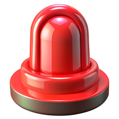 Fototapeta premium Red siren light 3d render icons in cartoon plastic style minimal isolated on transparent white background, clipping path