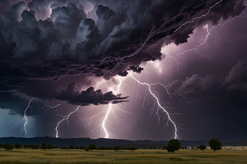 lightning in the mountains