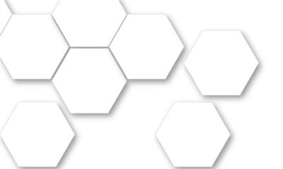Abstract white soft hexagon concept design abstract technology background vector. White 3D futuristic honeycomb mosaic white background. 

