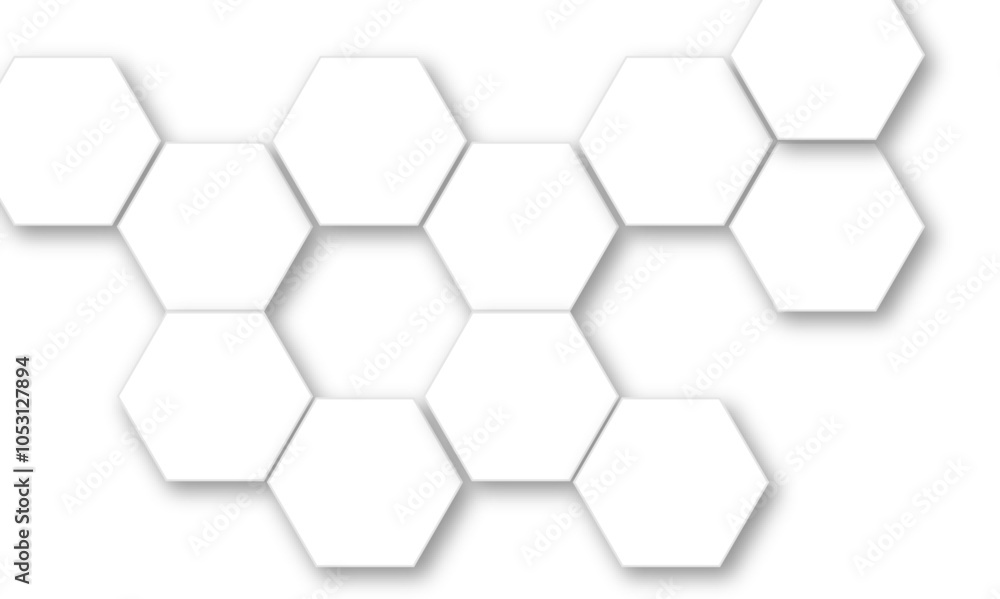 Poster abstract white soft hexagon concept design abstract technology background vector. white 3d futuristi