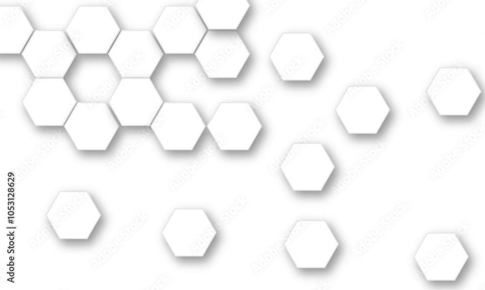 Poster vector technology background with hexagon concept design. embossed hexagon , honeycomb white shadow.
