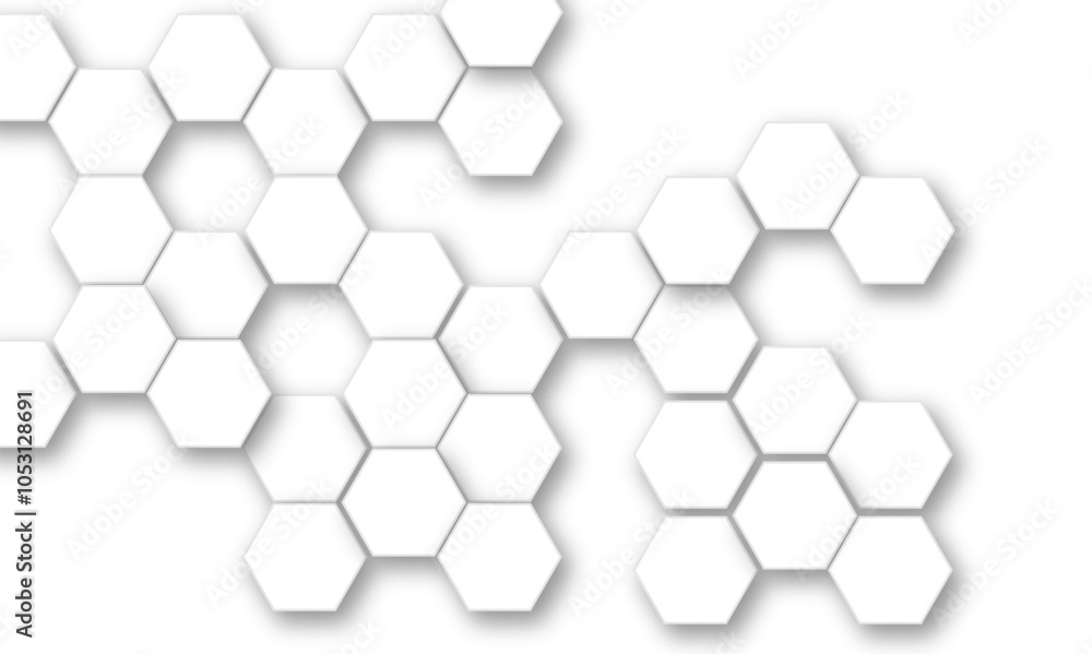 Poster vector technology background with hexagon concept design. embossed hexagon , honeycomb white shadow.