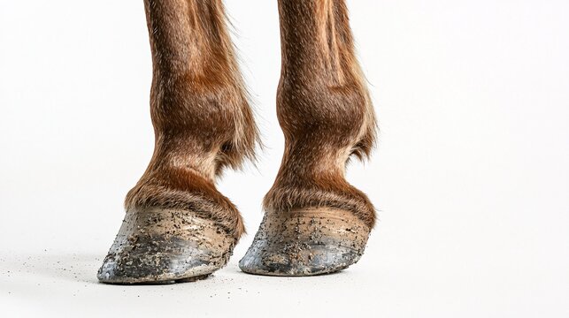 A horse's hoof rests against a pristine backdrop, highlighting the exquisite texture and grace of its natural form.