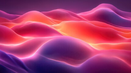 Fototapeta premium Abstract Wavy Landscape with Glowing Hues