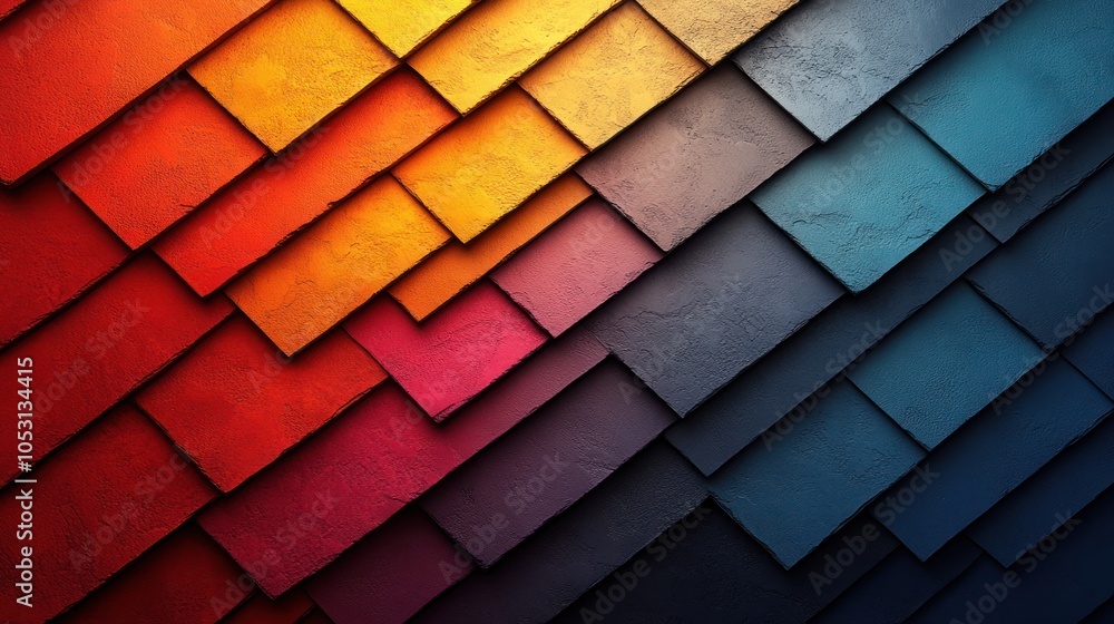 Poster abstract pattern of overlapping colored squares