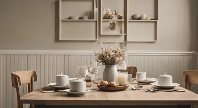 Tiny Dining with Soft Neutral Tones
