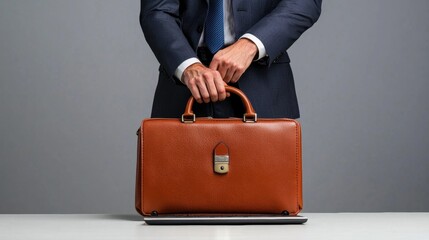 Professional Man with Briefcase in Business Setting