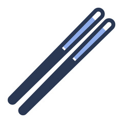 chopstick icon in flat outline style. color lineal color
