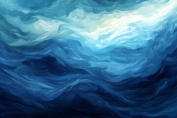 Obraz premium Peinture abstraite de vagues sombres illuminées par une lueur douce