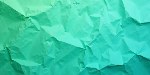 Fototapeta premium Turquoise Textured Paper in Grass Green with Crumpled Green Paper and Rich Gradient Color