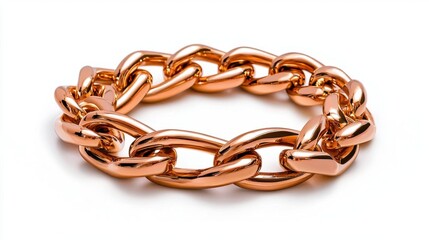 Obraz premium A photostock of a golden chain isolated on a white background, symbolizing luxury and fashion.