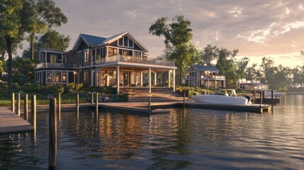 Obraz premium Luxury Waterfront Home