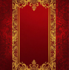 card with red roses, traditional invitation background template