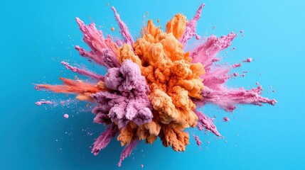 Naklejka premium A photostock of an abstract explosion of colorful paint, symbolizing creativity.
