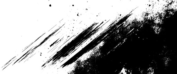 Naklejka premium Vector abstract brushstroke black ink stroke texture.
