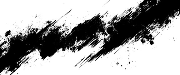 Vector abstract brushstroke black color splatter Ink texture.