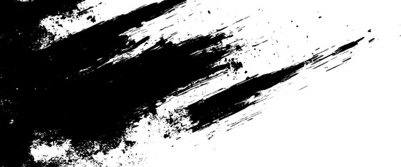 Vector abstract brushstroke black color splatter Ink texture.