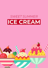ice cream poster design suitable for flyer, and restaurant promotion