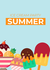 ice cream poster design suitable for flyer, and restaurant promotion