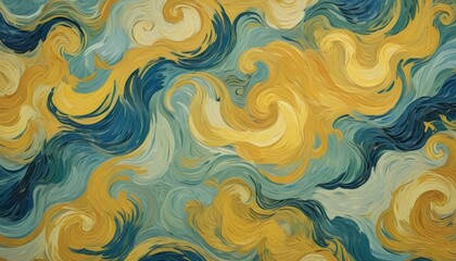 abstract, wallpaper, waves, brushstrokes, flow, texture, movement, teal, green, yellow, gold, fluid, pattern, swirls, ocean, water, deep, dark, organic, art, dynamic, background, painting, modern,