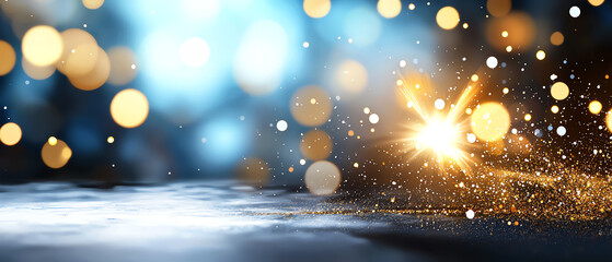 Elegant merry christmas card design with twinkling stars and sparkling lights for festive celebrations