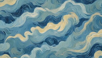 Fototapeta premium abstract, wallpaper, waves, brushstrokes, flow, texture, movement, teal, green, yellow, gold, fluid, pattern, swirls, ocean, water, deep, dark, organic, art, dynamic, background, painting, 