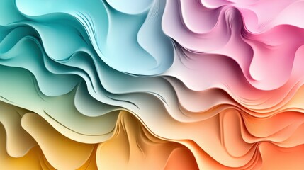 Obraz premium Artistic 3D gradient with vibrant colors, soft shapes, and a modern, layered aesthetic