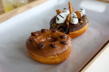 a donut dessert on display