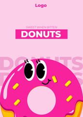 donuts poster design suitable for flyer, and restaurant promotion