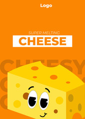 cheese poster design suitable for flyer, and restaurant promotion
