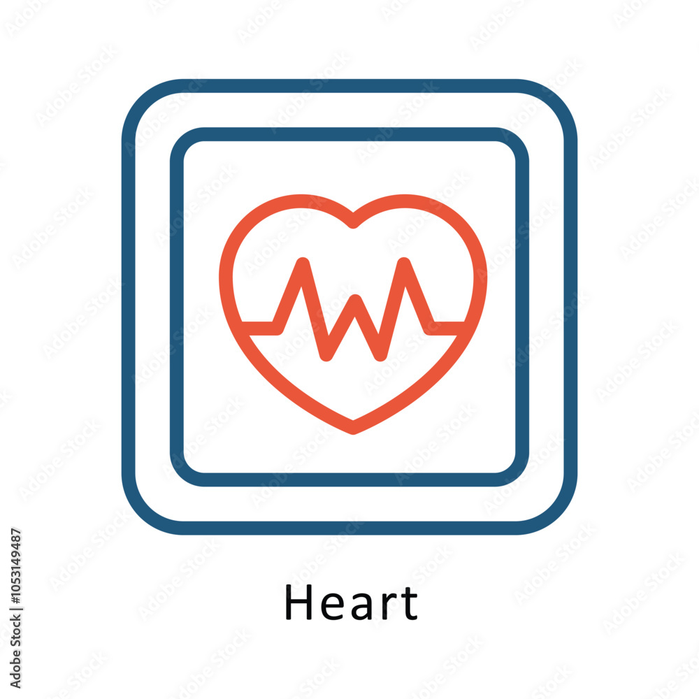 Poster heart vector outline two color design icon. volunteering symbol on white background eps 10 file