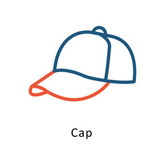 Cap vector Outline Two Color Design icon. Volunteering Symbol on White background EPS 10 File