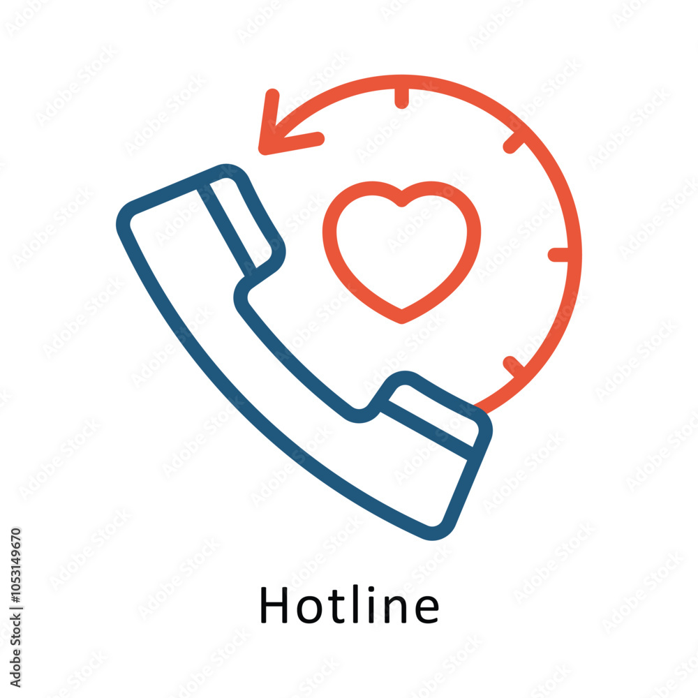 Poster helpline vector outline two color design icon. volunteering symbol on white background eps 10 file