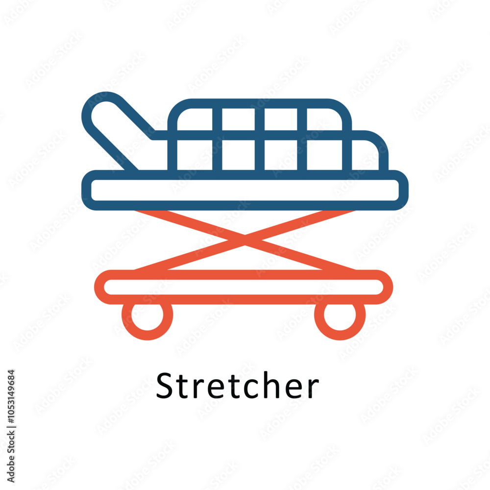 Poster stretcher vector outline two color design icon. volunteering symbol on white background eps 10 file