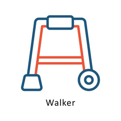 Fototapeta premium Walker vector Outline Two Color Design icon. Volunteering Symbol on White background EPS 10 File