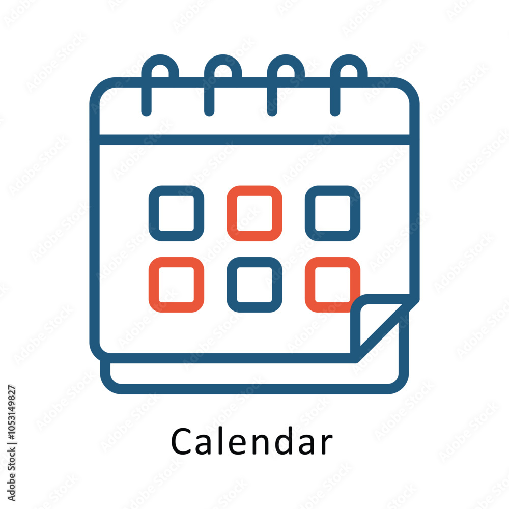 Poster calendar vector outline two color design icon. volunteering symbol on white background eps 10 file