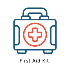 Fototapeta premium First Aid Kit vector Outline Two Color Design icon. Volunteering Symbol on White background EPS 10 File