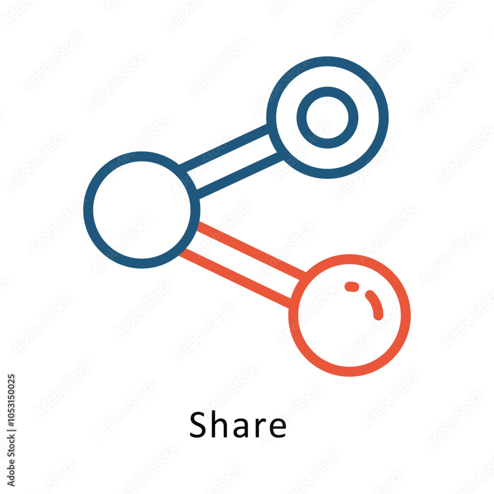 Poster share vector outline two color design icon. volunteering symbol on white background eps 10 file