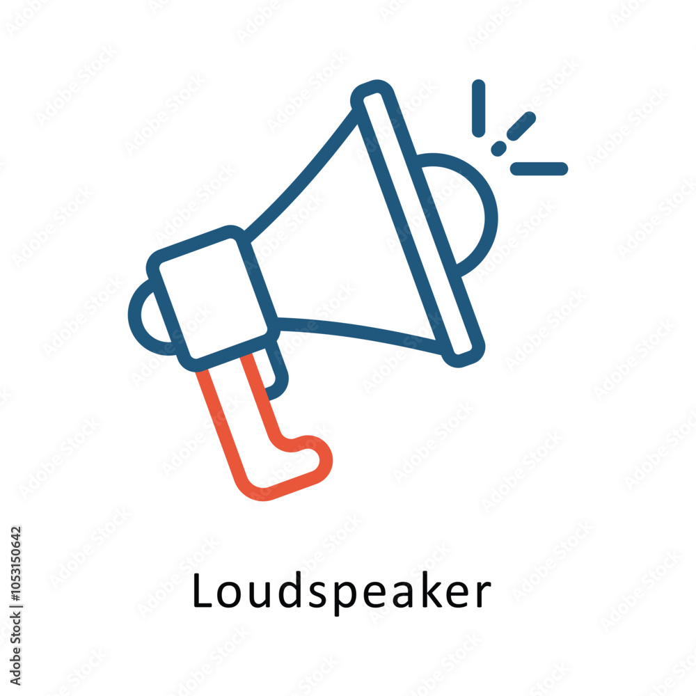 Poster loudspeaker vector outline two color design icon. volunteering symbol on white background eps 10 fil