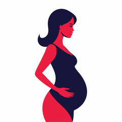 pregnant woman illustration silhouette vector