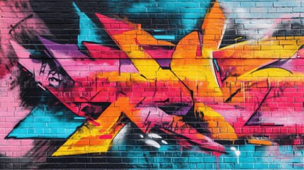 Fototapeta premium Urban Canvas: Vibrant Graffiti Art Explodes with Color 