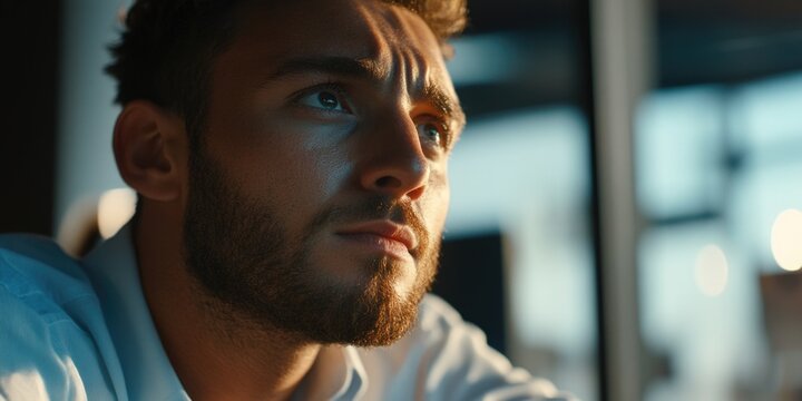 Man with beard close-up