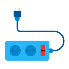 Extension Cord Flat Icon Design